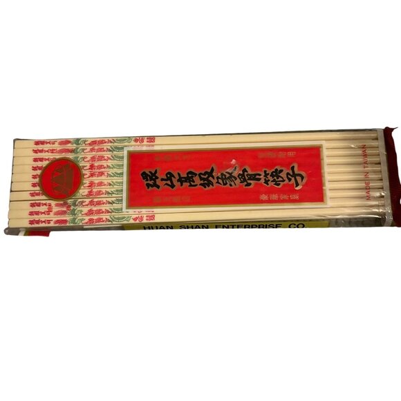 High-Quality Ivory Color China Chinese Print Colorful Chopsticks 10 Pair New - Picture 2 of 5